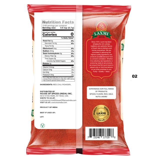 LX. RED CHILI POWDER 20X200 GM (NONGMO)