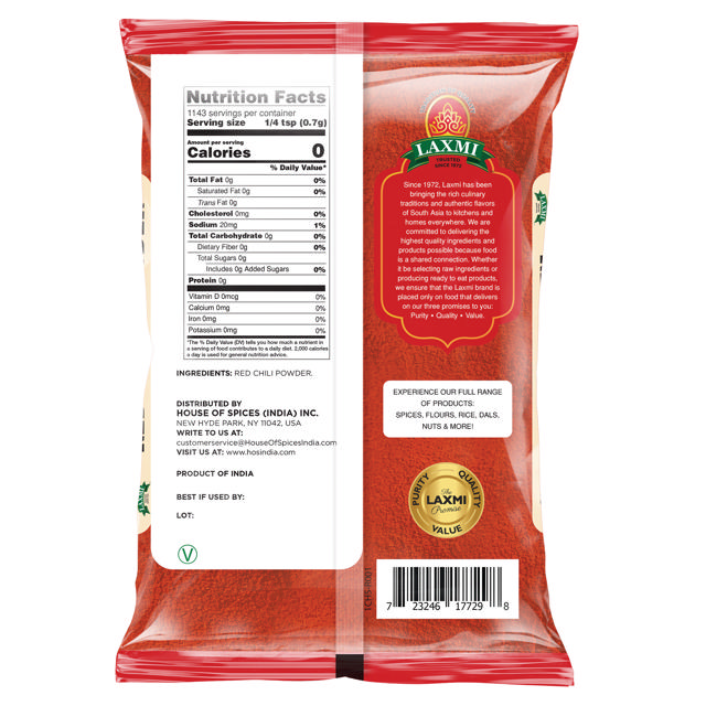 LX. RED CHILI POWDER 10X800 GM (NONGMO)