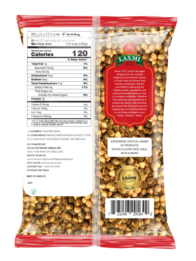 LX. DESI ROASTED CHANA (POUCH) 10X800 GM