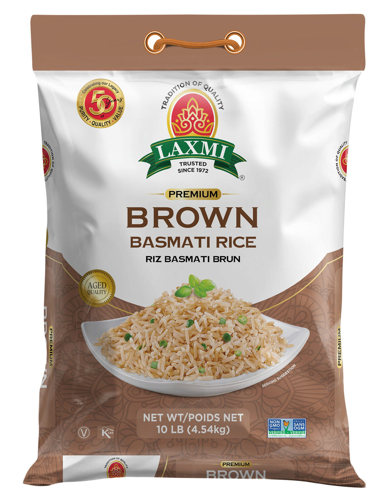 LX. BROWN BASMATI RICE 4X10 LB (NONGMO)