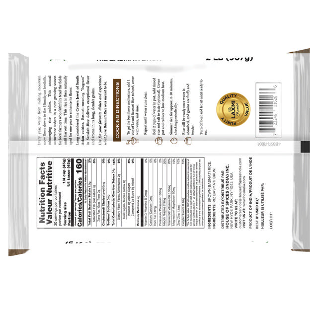 LX. BROWN BASMATI RICE 10X2 LB (NONGMO)