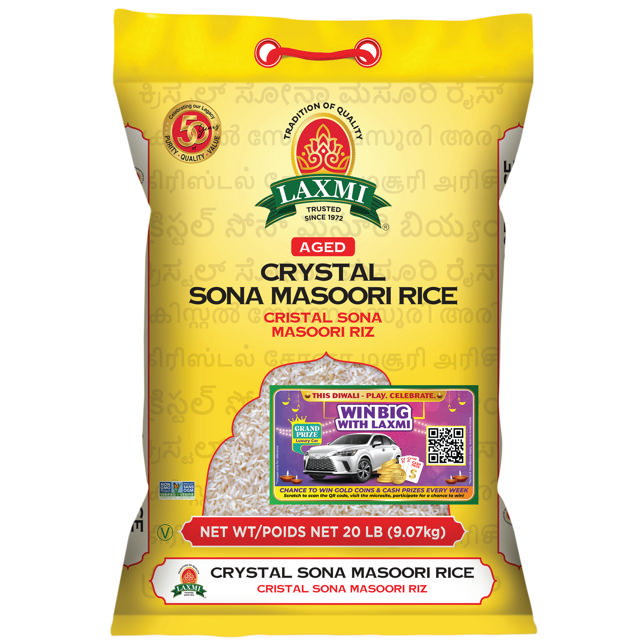 LX. CRYSTAL SONA MASOORI RICE 2X20LB(DIWALI PROMO)