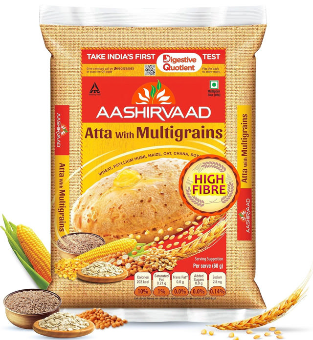 AASHIRVAAD WHOLE WHEAT MULTIGRAIN FLOUR 4X10 LB