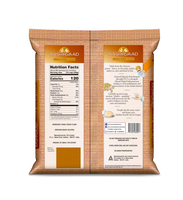 AASHIRVAAD WHOLE WHEAT MULTIGRAIN FLOUR 4X10 LB