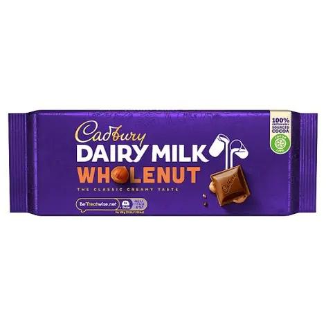 CADBURY DAIRY MILK WHOLENUT CHOCOLATE 16X120 GM