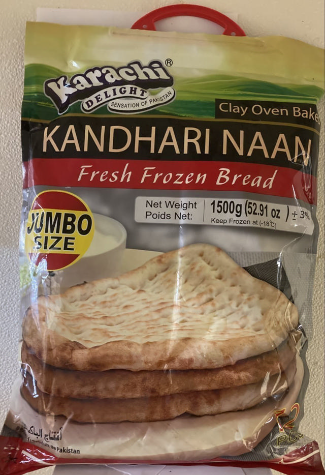 K.D KANDHARI NAAN (JUMBO SIZE) 8X12X125 GM