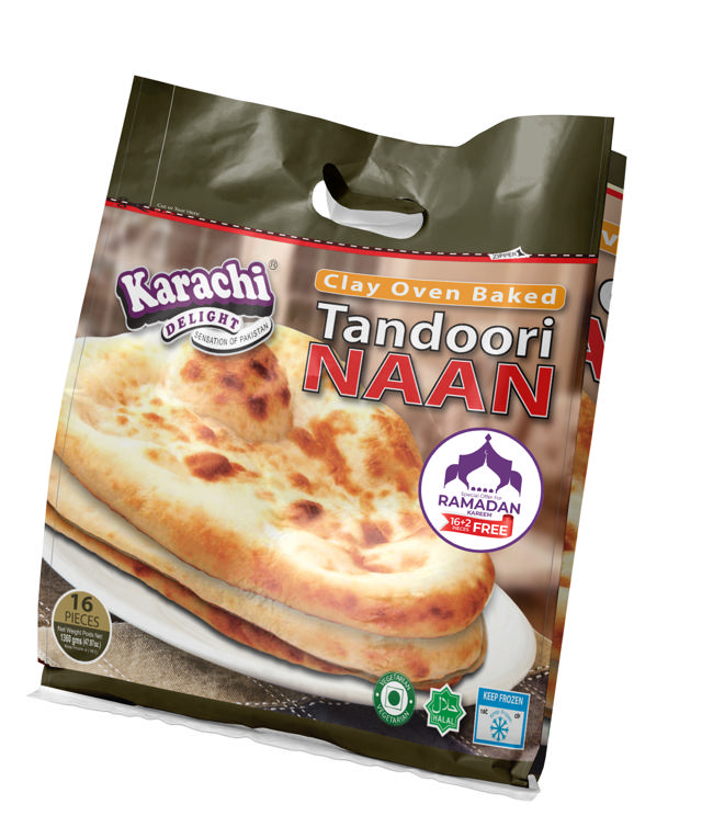 K.D TANDOORI NAAN BLK 8X16X85 GM