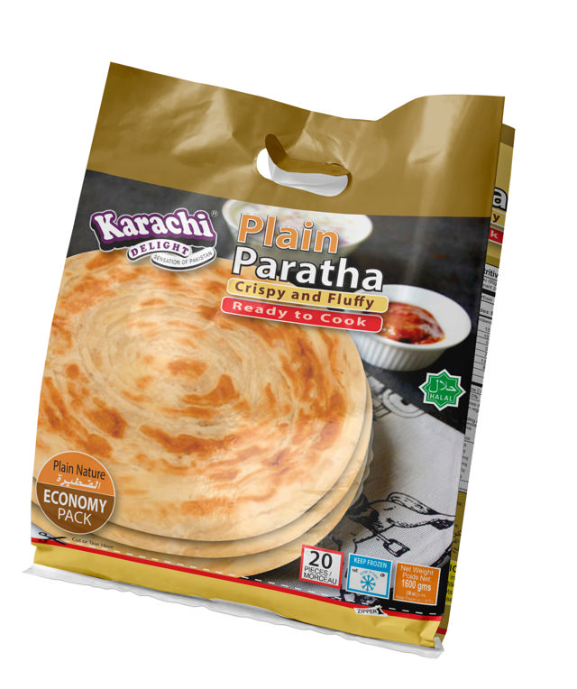 K.D PLAIN PARATHA BLK 10X20X80 GM