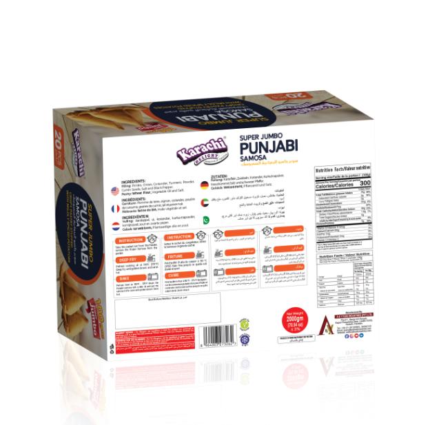 K.D POTATO SUPER JUMBO SAMOSA BLK 6X20X100GM