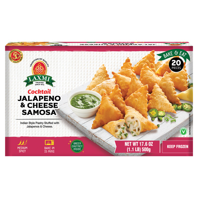 LX. COCKTAIL JALAPENO CHEESE SAMOSA 12X20X20GM