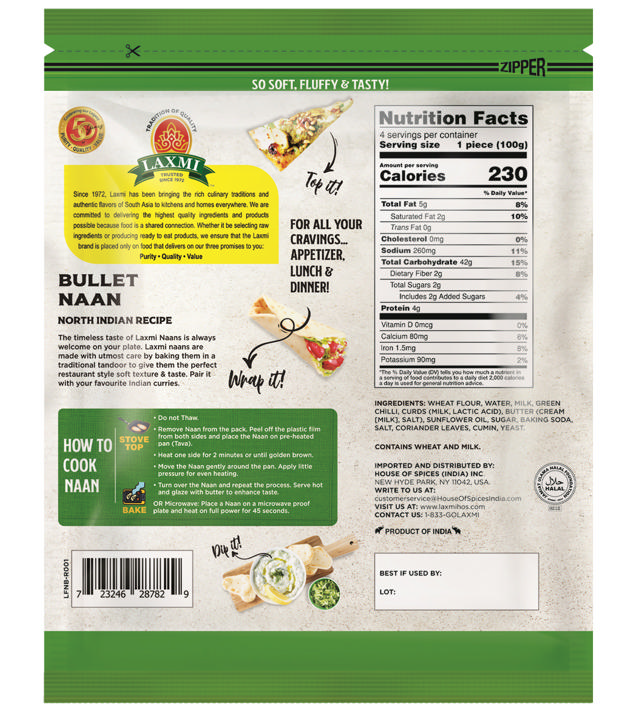 LX. BULLET NAAN 24X4X100 GM 