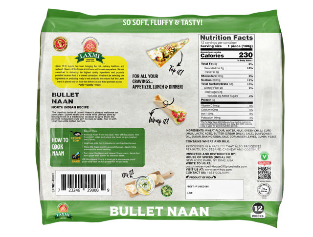 LX. BULLET NAAN BLK 8X12X100 GM 