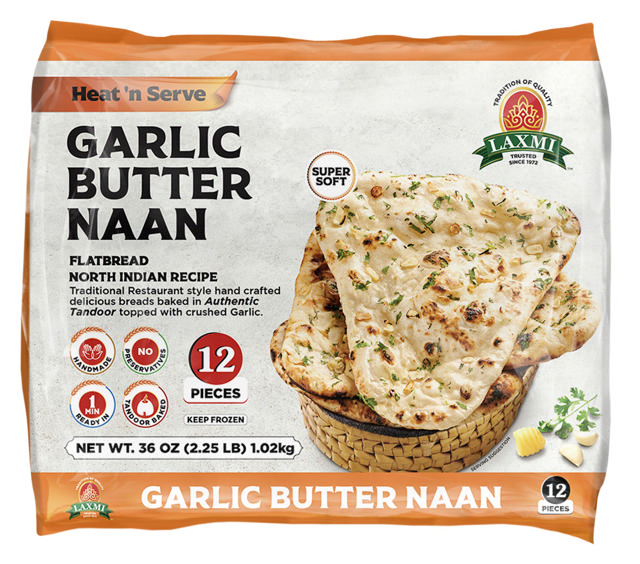 LX. GARLIC BUTTER NAAN BLK 8X12X85 GM 
