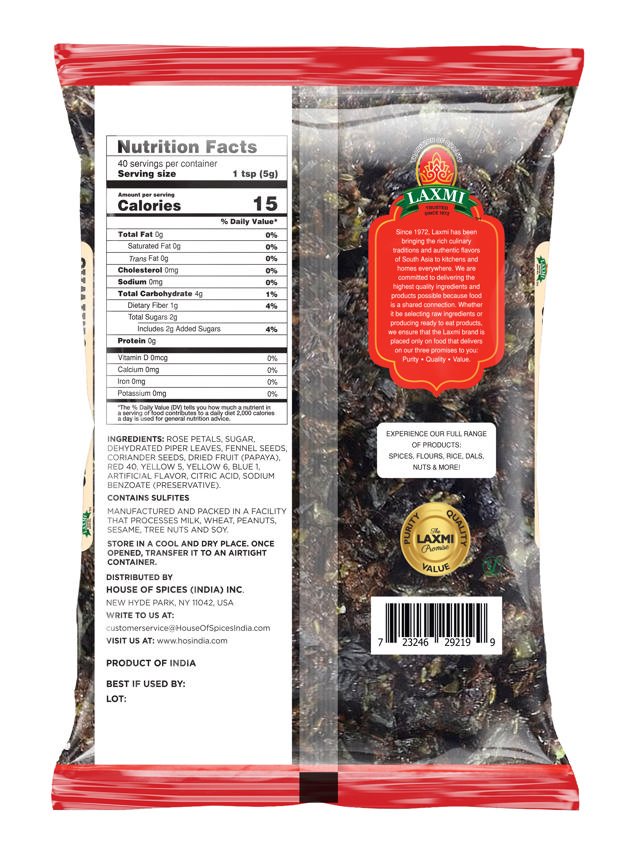 LX. MUKHWAS CALCUTTA 20X200 GM