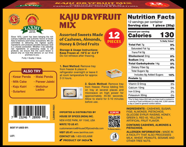 LX. KAJU DRYFRUIT MIX 12X350 GM