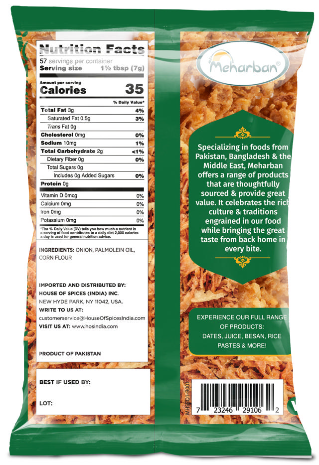 MEHARBAN RED FRIED ONIONS 15X400 GM